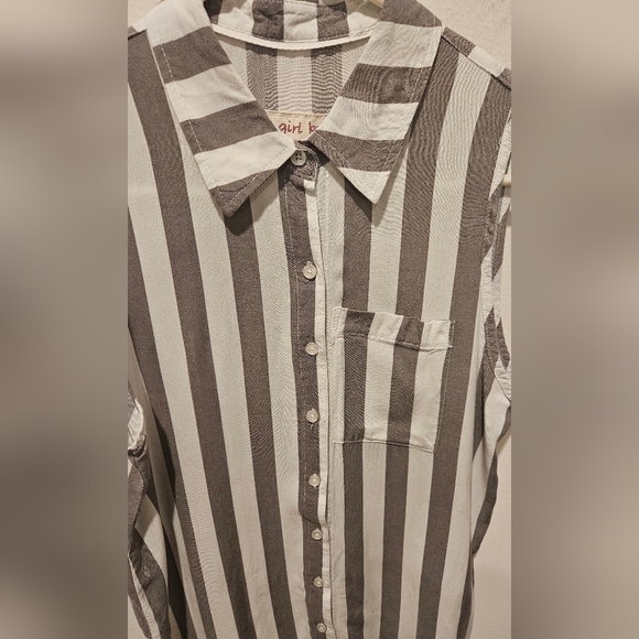 GIRL CRAZY VINTAGE BOYFRIEND SLEEVELESS BUTTON-DOWN TOP SIZE SMALL - Picture 7 of 12